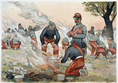 アルベール・ギヨーム（1873-1942）の「軍事アルバム」に収録されている「ラ・ポポテ」（1900年頃）。 作： Albert Guillaume