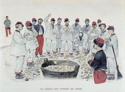 ジャガイモの輪（chore de pluche）......ギヨームが描いた「Mes campagnes」の中、パリ、Ed. Simonis Empis 作： Albert Guillaume