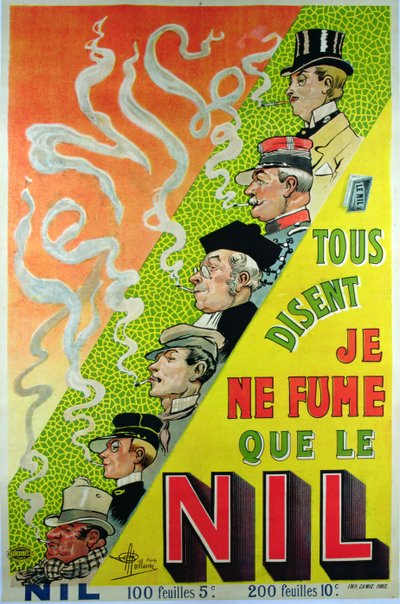 タバコのブランド、ルニルを宣伝するポスター 作： Albert Guillaume