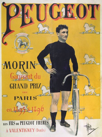 サイクル「プジョー」を宣伝するポスター、1896 作： Albert Guillaume