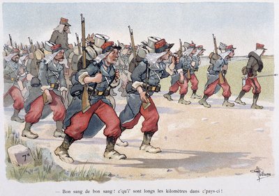 行進する連隊 - アルベール・ギョーム（1873-1942）の「軍事アルバム」より 1900年頃 作： Albert Guillaume