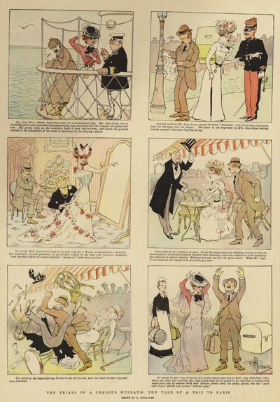 嫉妬深い夫の試練、パリへの旅の物語 作： Albert Guillaume