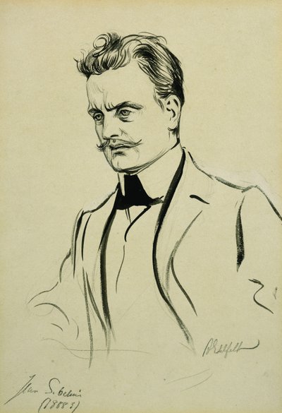 作曲家ジャン・シベリウスの肖像、半身長、 作： Albert Gustaf Aristides Edelfelt