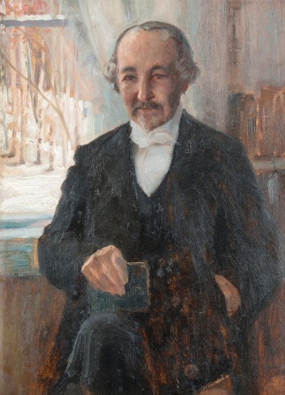 詩人Zacharias (Sacharias) Topelius (1818-1898)の肖像 par Edelfelt, Albert Gustaf Aristides (1854-1905), - 厚紙に油彩, 41x30 - 個人蔵 作： Albert Gustaf Aristides Edelfelt