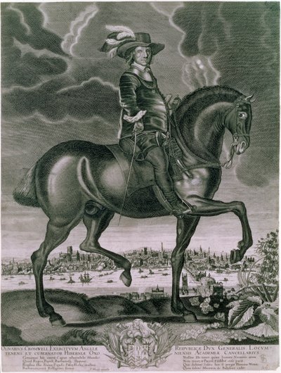 オリバー・クロムウェルの騎馬肖像、c1655 作： Albert Haelwegh