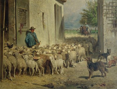 羊飼いに戻る、1860 作： Albert Heinrich Brendel