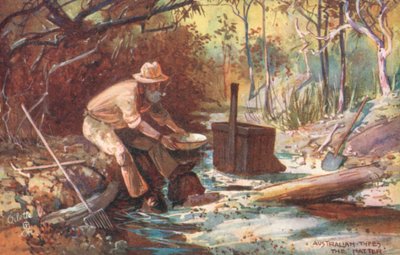 オーストラリアのタイプハッター」（カラーリトグラフ） 作： Albert Henry Fullwood