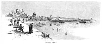 ブライトンビーチ、メルボルン、ビクトリア、オーストラリア、1886年。 作： Albert Henry Fullwood