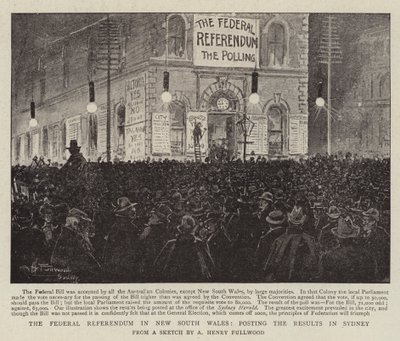 ニューサウスウェールズ州の国民投票、シドニーで結果を発表 作： Albert Henry Fullwood