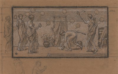羽子板と羽根の習作 作： Albert Joseph Moore