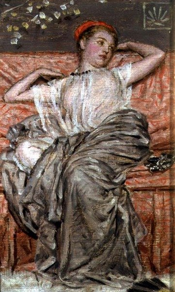 垂れ下がった人物の習作（油彩） 作： Albert Joseph Moore