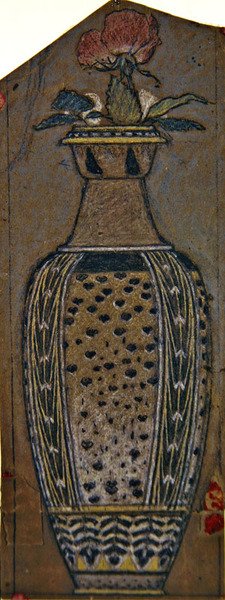 花瓶の習作（黒、白、カラーチョーク、水彩画） 作： Albert Joseph Moore
