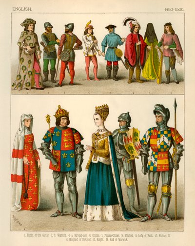 イギリスの衣装1450-1500 作： Albert Kretschmer