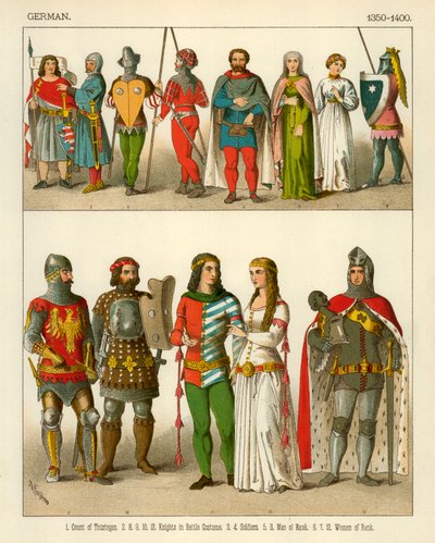ドイツの衣装1350-1400 作： Albert Kretschmer