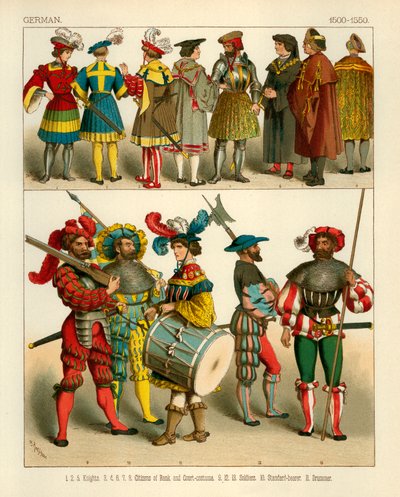 ドイツの衣装1500-1550 作： Albert Kretschmer