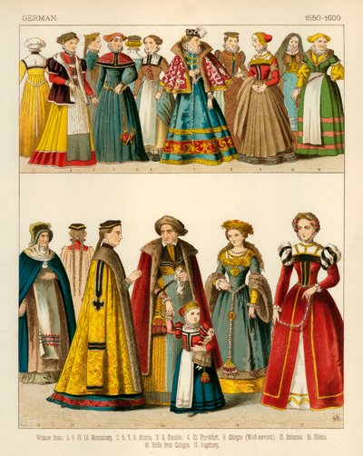 ドイツの衣装1550-1600 作： Albert Kretschmer