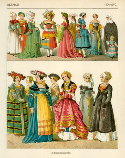 ドイツの衣装1500-1550 作： Albert Kretschmer