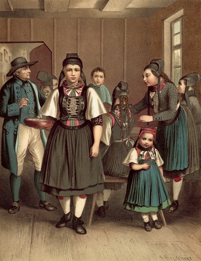 ドイツの衣装、ヘッセンAmt Biedenkopfの大公国 作： Albert Kretschmer