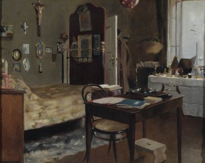 リチャードバートン卿の寝室のインテリア、1889年 作： Albert Letchford