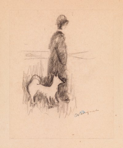 犬のいる姿（紙に描く） 作： Albert Marquet
