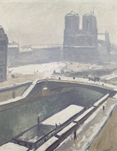 雪の中のノートルダム、1912年以降（キャンバスに油彩） 作： Albert Marquet