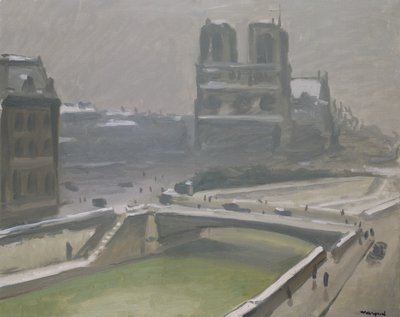 雪の中のノートルダム、1912年以降（キャンバスに油彩） 作： Albert Marquet