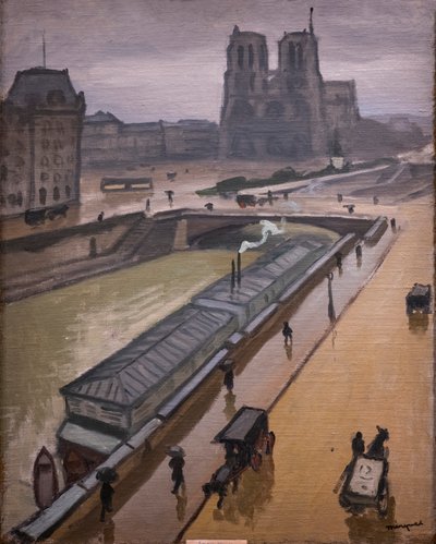 雨の日。 パリのノートルダム大聖堂 作： Albert Marquet