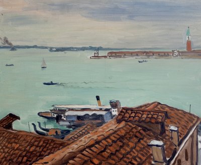 ヴェネツィアの屋根 (パネルに油彩) 作： Albert Marquet