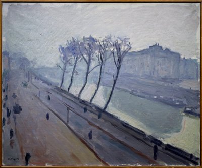 パリのセーヌ川岸壁の眺め 作： Albert Marquet