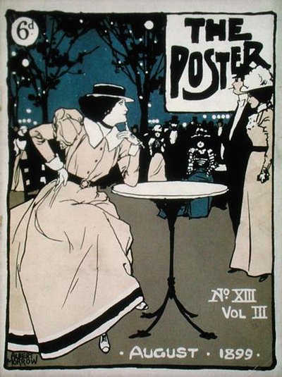 1899年8月の「The Poster」Vol.III, no.13の表紙（カラーリトグラフ）。 作： Albert Morrow