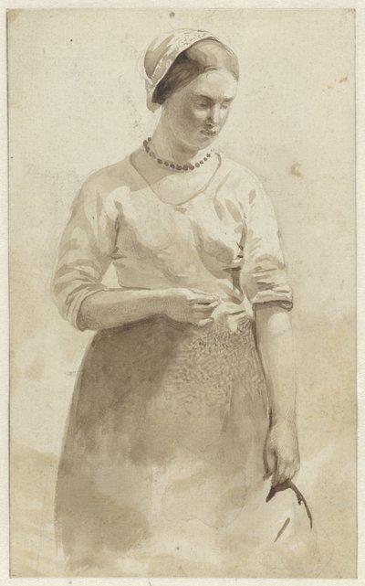 立っている若い女性 作： Albert  Neuhuys