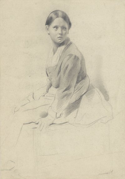 座っている若い女性 作： Albert  Neuhuys