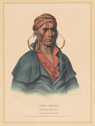 Payta Kootha、ショーニー族の戦士 作： Albert Newsam, after Henry Inman, after Charles Bird King