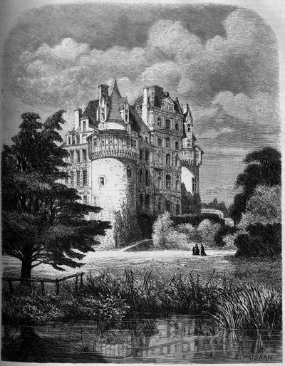 ロワールの城：ブリサック城の外観（ルネッサンス建築 作： Albert Pierre Rene Maignan