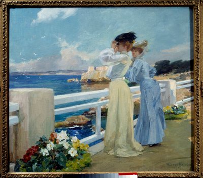 カモメ」または「フレンチ・リヴィエラ」 アルベール・メイニャン（1845-1908）の絵画 1906年 ルアーブル、ボザール美術館蔵 作： Albert Pierre Rene Maignan