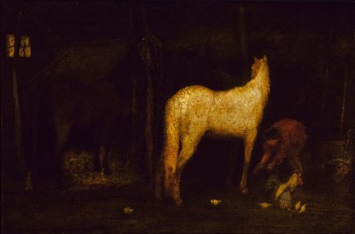 馬小屋で、1911年以前。 作： Albert Pinkham Ryder
