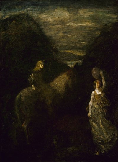 1906年または1907年までのコフェトゥア王と物乞いのメイド. 作： Albert Pinkham Ryder