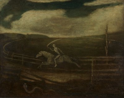 競馬場、または淡い馬の死、c.1896-1908（キャンバスに油彩） 作： Albert Pinkham Ryder