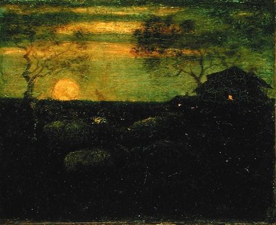 羊小屋」1870年代後半（油彩・キャンバス 作： Albert Pinkham Ryder