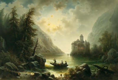 月明かりに照らされた夜の交差点 作： Albert Rieger