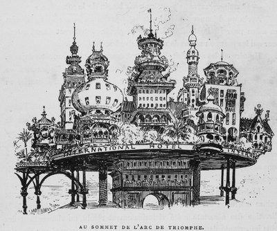 ノートルダム寺院の航空機中央駅 - ロビダの「20世紀」にて 作： Albert Robida