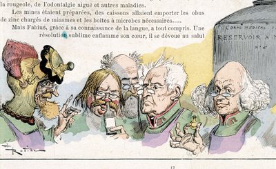 予想：学者、ロビダ著「20世紀の戦争」(化学・細菌戦？)、n.d. 作： Albert Robida