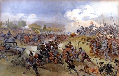 Batalha de Cerisolles entre Francis Ist e Charles V 作： Albert Robida