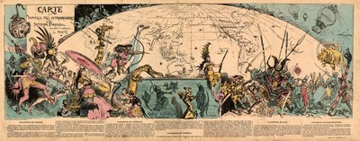 Saturnin Farandoulの並外れた旅の地図 作： Albert Robida