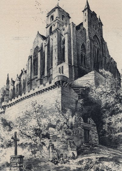 Collegial Notre-Dame de Lamballe フランスのコート・ダルモール県ランバルにあるCollegial Notre-Dame de Lamballe - La vieille France - La Bretagne - Albert Robida (1848-1926)によるテキスト、ドローイング、リトグラフ、年代なし 19世紀末 作： Albert Robida