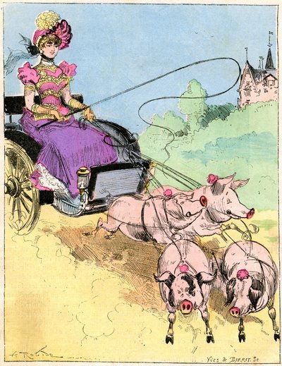 アルベール・ロビダ（1848-1926）による「コミック・ワールド」n°296（20世紀初頭）の表紙に描かれたドローイング。 作： Albert Robida
