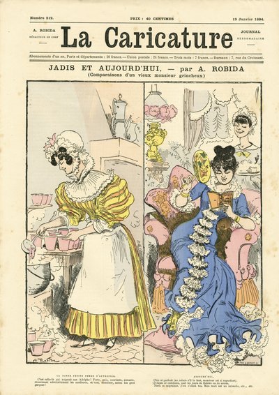 アルベール・ロビダ（1848-1926）による『La Caricature』（1880年）の表紙のイラスト。 作： Albert Robida