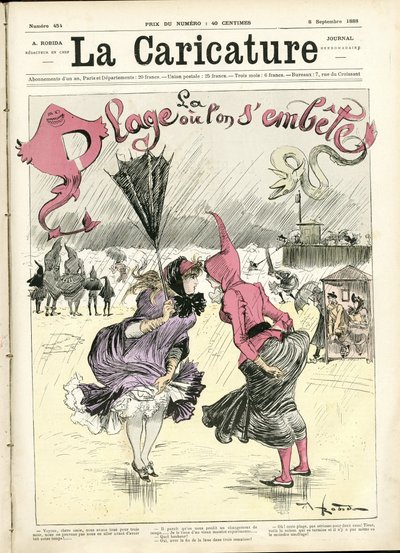 アルベール・ロビダ（1848-1926）による『La Caricature』（1880年）の表紙のイラスト。 作： Albert Robida