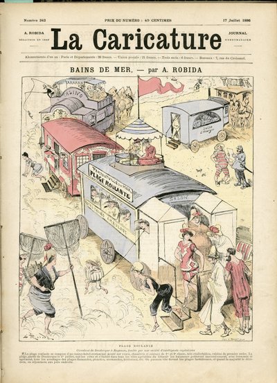 アルベール・ロビダ（1848-1926）による『La Caricature』（1880年）の表紙のイラスト。 作： Albert Robida