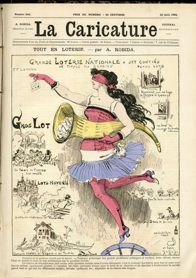 アルベール・ロビダ（1848-1926）による『諷刺画』（1880年）の表紙のイラスト。 作： Albert Robida